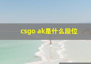 csgo ak是什么段位